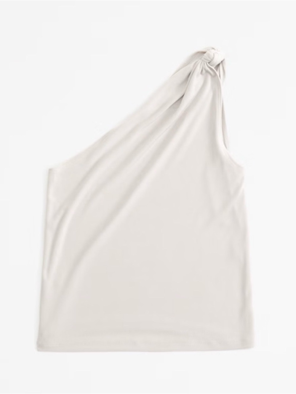Abercrombie Asymmetrical Glossy Rib Knotted Top Gray M